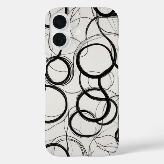 Coques Case-Mate iPhone Intervertir l'art de ligne des cercles (Verso)