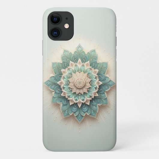 Coques Case-Mate iPhone Intricate Layered Geometric Bloom - Modern Teal &  (Dos)