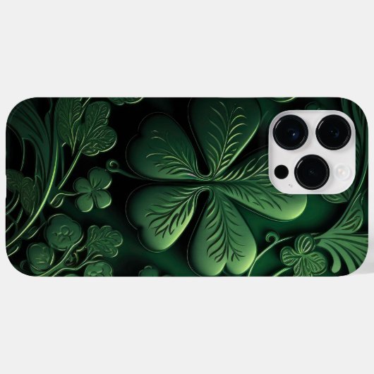 COQUES Case-Mate iPhone INTRIQUER LES SHAMROCKS IRLANDAIS VERTS SOMBRES (Verso (horizontal))