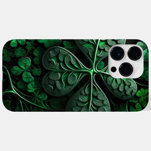 COQUES Case-Mate iPhone INTRIQUER LES SHAMROCKS IRLANDAIS VERTS SOMBRES (Verso (horizontal))
