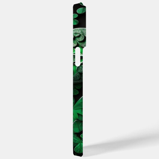 COQUES Case-Mate iPhone INTRIQUER LES SHAMROCKS IRLANDAIS VERTS SOMBRES (Verso / Droite)