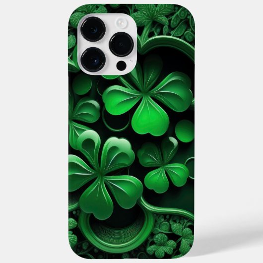 COQUES Case-Mate iPhone INTRIQUER LES SHAMROCKS IRLANDAIS VERTS SOMBRES (Verso)