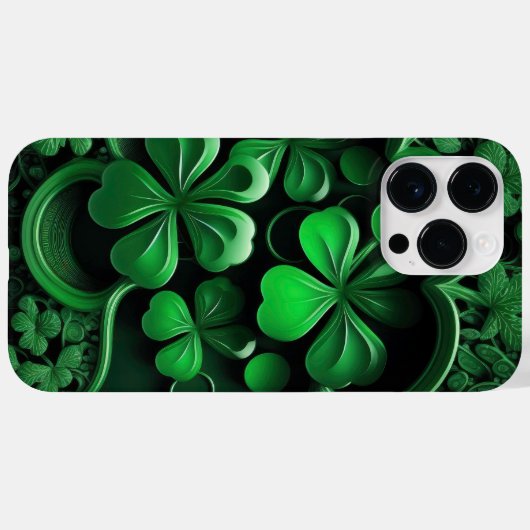 COQUES Case-Mate iPhone INTRIQUER LES SHAMROCKS IRLANDAIS VERTS SOMBRES (Verso (horizontal))