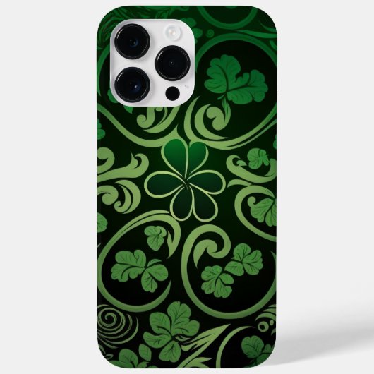 COQUES Case-Mate iPhone INTRIQUER LES SHAMROCKS IRLANDAIS VERTS SOMBRES (Verso)