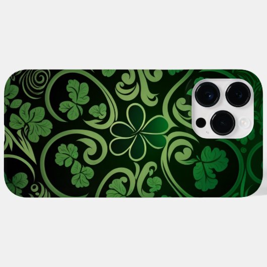 COQUES Case-Mate iPhone INTRIQUER LES SHAMROCKS IRLANDAIS VERTS SOMBRES (Verso (horizontal))