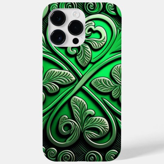 COQUES Case-Mate iPhone INTRIQUER LES SHAMROCKS IRLANDAIS VERTS SOMBRES (Verso)