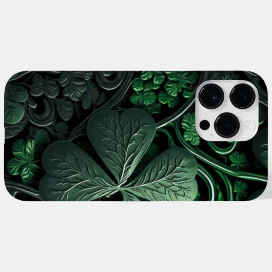 COQUES Case-Mate iPhone INTRIQUER LES SHAMROCKS IRLANDAIS VERTS SOMBRES (Verso (horizontal))
