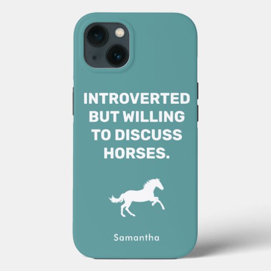 Coques Case-Mate iPhone Introverted Mais Prêt À Discuter Des Chevaux Equin (Verso)