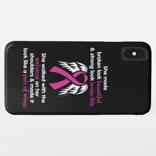 Coques Case-Mate iPhone Invincible/Son...Cancer du sein (Dos (Horizontal))