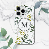 Coques Case-Mate iPhone iPad Feuille tropical Eucalyptus vert monogramme