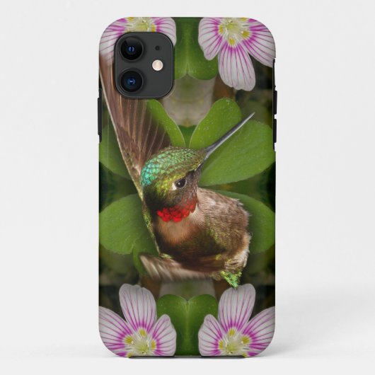 Coques Case-Mate iPhone iphone4 cas - colibri en fleur (Dos)