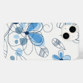 Coques Case-Mate iPhone iPhone 14 Fleurs Coque-Bleu (Verso (horizontal))