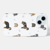 Coques Case-Mate iPhone iPhone 15 chiens coques lourds aussiedoodle (Verso (horizontal))