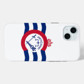 Coques Case-Mate iPhone iPhone 15 Plus Coque-Mate, drapeau Cincinnati (Verso (horizontal))