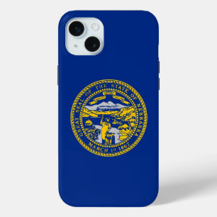 Coque iPhone 15 Mini iPhone 15 Plus Coque-Mate, drapeau du Nebraska
