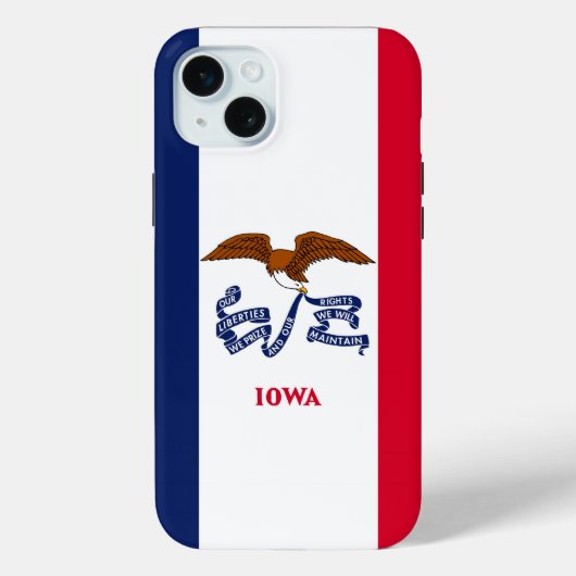 Coques Case-Mate iPhone iPhone 15 Plus Coque-Mate, drapeau Iowa (Verso)