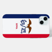 Coques Case-Mate iPhone iPhone 15 Plus Coque-Mate, drapeau Iowa (Verso (horizontal))