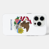 Coques Case-Mate iPhone iPhone 15 Pro Coque-Mate, drapeau de l'Illinois (Verso (horizontal))