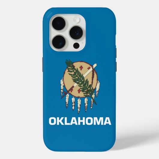 Coques Case-Mate iPhone iPhone 15 Pro Coque-Mate, drapeau de l'Oklahoma (Verso)
