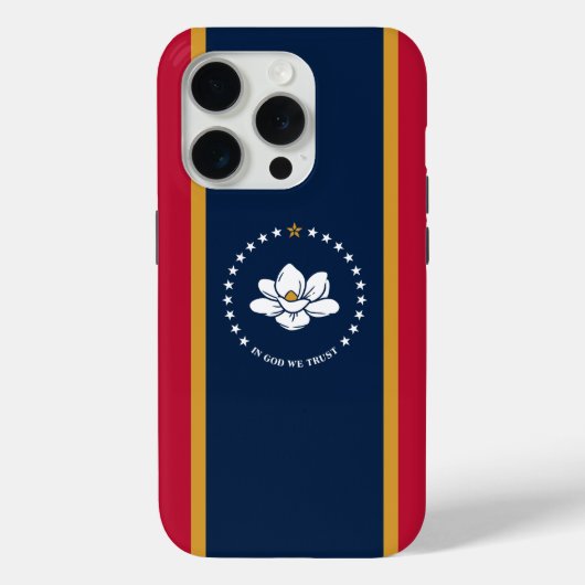 Coques Case-Mate iPhone iPhone 15 Pro Coque-Mate, drapeau du Mississippi (Verso)