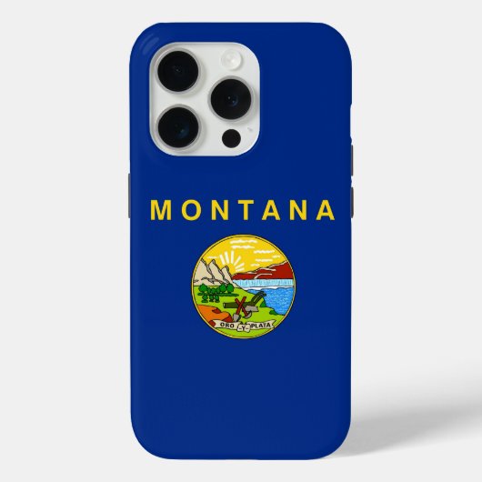 Coques Case-Mate iPhone iPhone 15 Pro Coque-Mate, drapeau Montana (Verso)