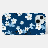 Coques Case-Mate iPhone iPhone 15 Téléphone Boîtier bleu & blanc Design fl (Verso (horizontal))