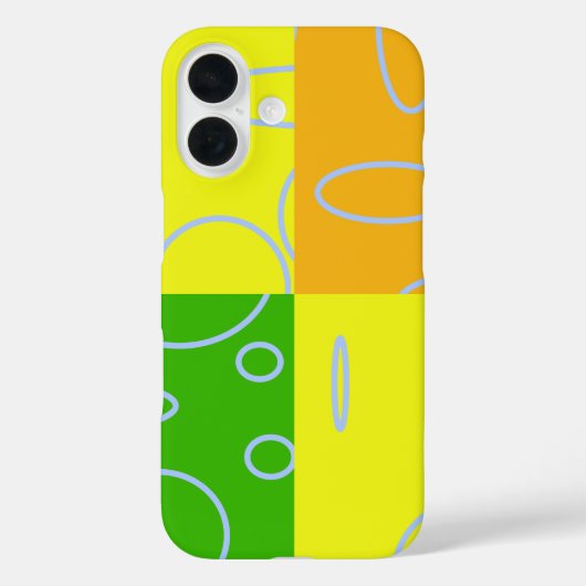 Coques Case-Mate iPhone iPhone 16 Cercles Coques Boucles Jaune Vert Orange (Verso)