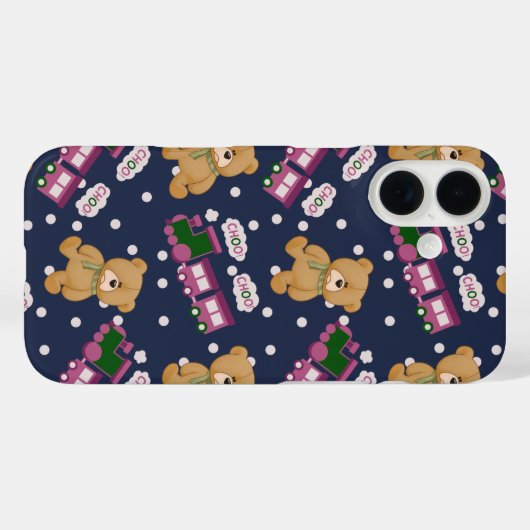 Coques Case-Mate iPhone Iphone 16 Choo choo train bear case (Verso (horizontal))