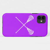 Coques Case-Mate iPhone iPhone 5 bâtons de lacrosse pourpres (Dos (Horizontal))
