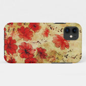 Coques Case-Mate iPhone iPhone 5 de 赤くグランジな花の (Dos (Horizontal))