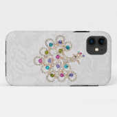 Coques Case-Mate iPhone iPhone 5 de dentelle de Paisley de diamants et de (Dos (Horizontal))