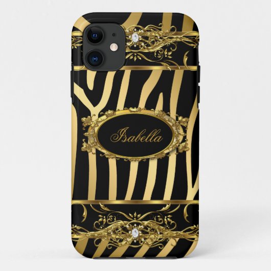 Coques Case-Mate iPhone iPhone 5 Élégant Classe Or Zèbre Noir (Dos)