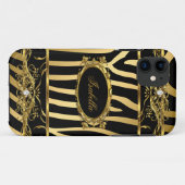 Coques Case-Mate iPhone iPhone 5 Élégant Classe Or Zèbre Noir (Dos (Horizontal))