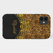 Coques Case-Mate iPhone iPhone 5 Élégant Classique Imprimé Léopard Noir Or (Dos (Horizontal))