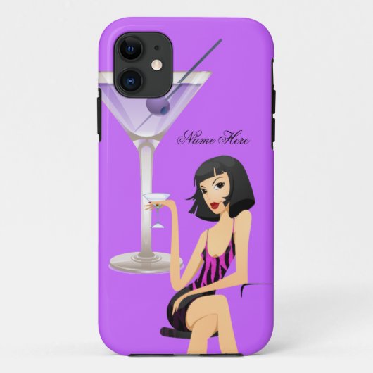 Coques Case-Mate iPhone iPhone 5 Party fille Zebra Martini noir violet (Dos)