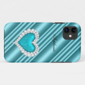 Coques Case-Mate iPhone iPhone 5 Princess Silver Turquoise Bejeweled (Dos (Horizontal))