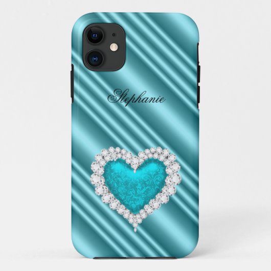 Coques Case-Mate iPhone iPhone 5 Princesse Argent Turquoise Bijou (Dos)