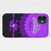 Coques Case-Mate iPhone iPhone 5 Princesse Diadème Argent Violet Bijou (Dos (Horizontal))