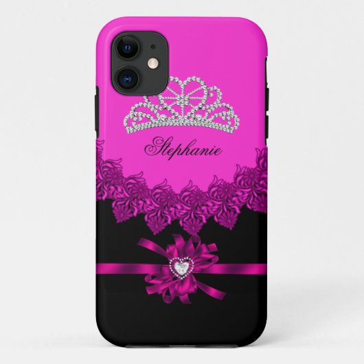 Coques Case-Mate iPhone iPhone 5 Princesse Tiara Argent Rose Strassée (Dos)