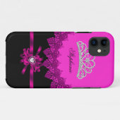 Coques Case-Mate iPhone iPhone 5 Princesse Tiara Argent Rose Strassée (Dos (Horizontal))