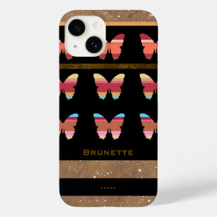 Coque Pour iPhone 14 iPhone 6 avec papillons rayés