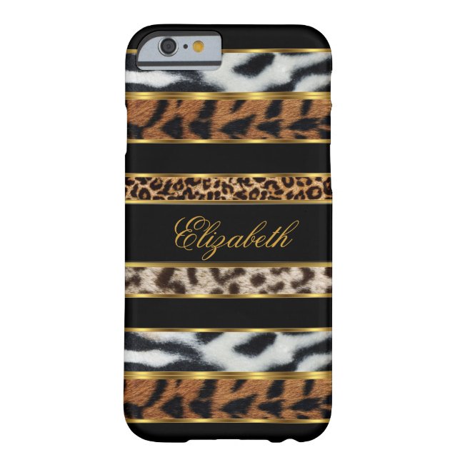 Coques Case-Mate iPhone iPhone 6 Élégant Classy Mixed Animal Gold Noir 3 (Dos)