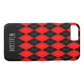 Coques Case-Mate iPhone iPhone à motifs de losanges noir et rouge de motif (Dos (Horizontal))