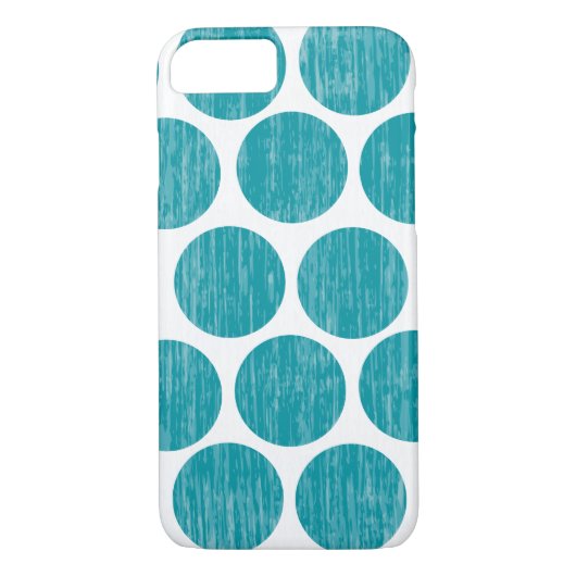 Coques Case-Mate iPhone iPhone affligé par turquoise 7 de point de polka (Dos)