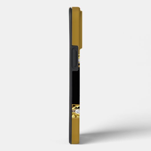 Coques Case-Mate iPhone iPhone Black Floral Faux Gold (Verso / Droite)