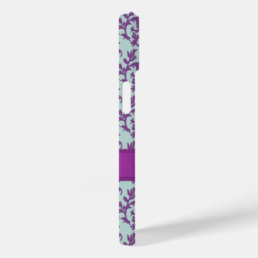 Coques Case-Mate iPhone Iphone botanique damassé violet émeraude (Verso / Droite)