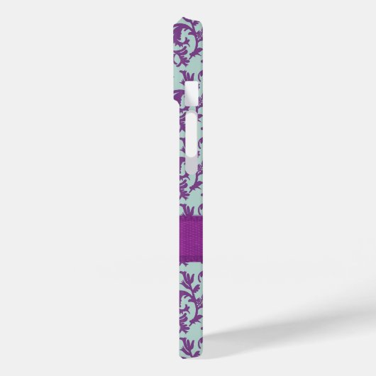 Coques Case-Mate iPhone Iphone botanique damassé violet émeraude (Verso / Gauche)