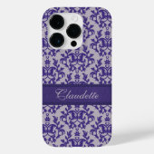 Coques Case-Mate iPhone Iphone botanique damassé violet gris (Verso)