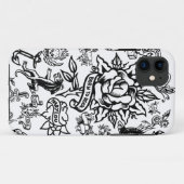 Coques Case-Mate iPhone iphone caisse blanche et noire de 5 de tatouage (Dos (Horizontal))