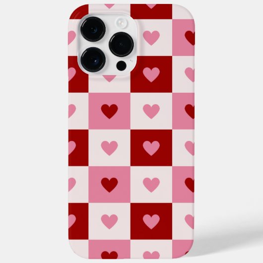 Coques Case-Mate iPhone iPhone case with red and pink hearts. (Verso)